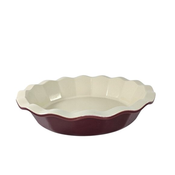 Emile Henry France Williams Sonoma Pie Dish #301 Burgundy Red 10" - Picture 6 of 9